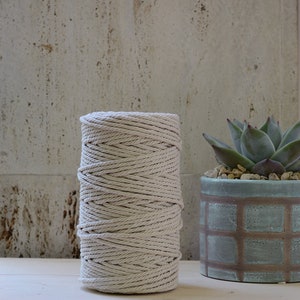 Cotton Rope, 4 Mm, 4 Strand ply Twisted, 100% Natural. Macrame Rope ...