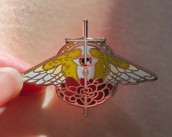 Angel Wings and Cross HARD Enamel Pin