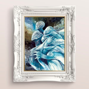 Beksinski Tribute Watercolor Painting 12x18 Digital Print image 1