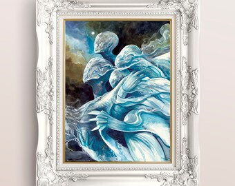 Beksinski Tribute Watercolor Painting 12x18" Digital Print