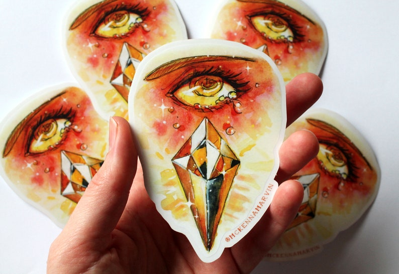 Under his Eye Topaz quartz clear vinyl sticker image 1