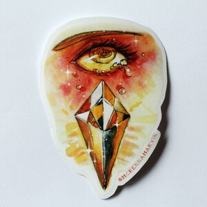 Under his Eye Topaz quartz clear vinyl sticker image 3