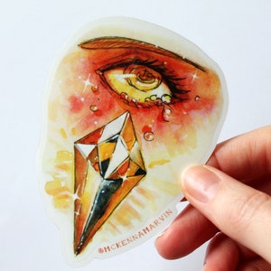 Under his Eye Topaz quartz clear vinyl sticker image 2