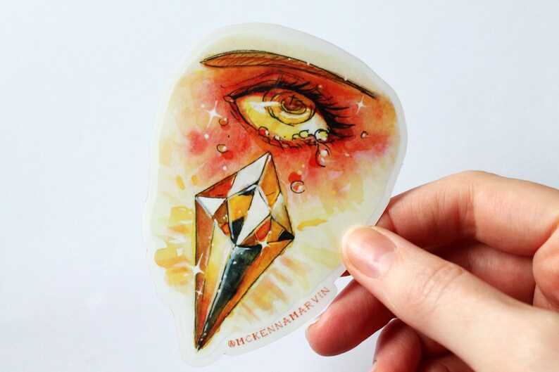 Under his Eye Topaz quartz clear vinyl sticker image 2