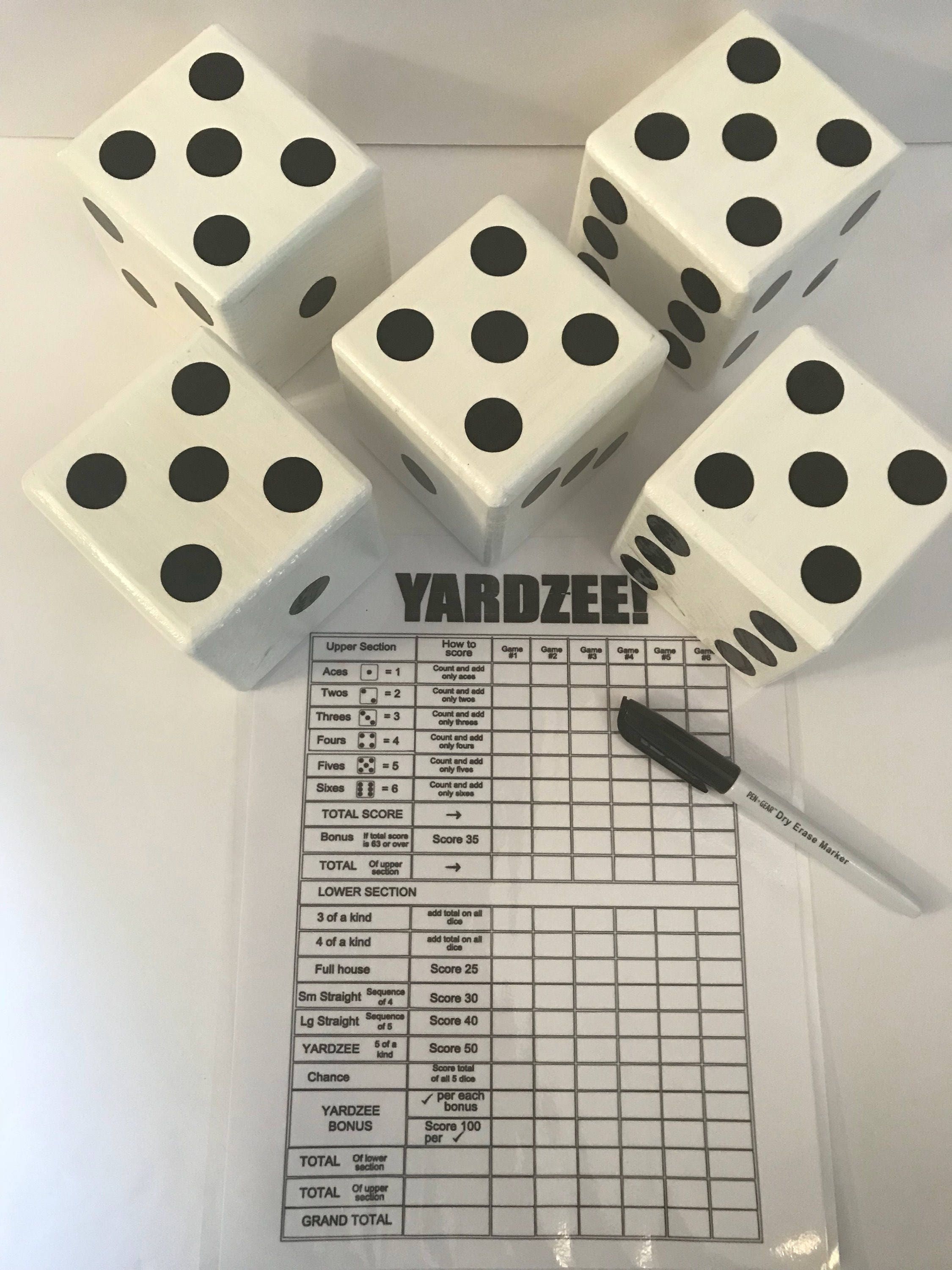 Yard Yahtzee Yardzee Yard Dice Lawn Yahtzee Yardzee Game Etsy