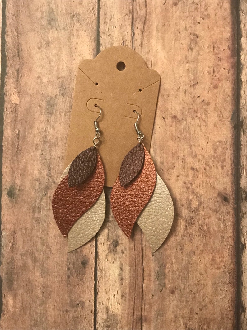 Faux Leather Earring Novelty Earrings Pebbled Leather Etsy