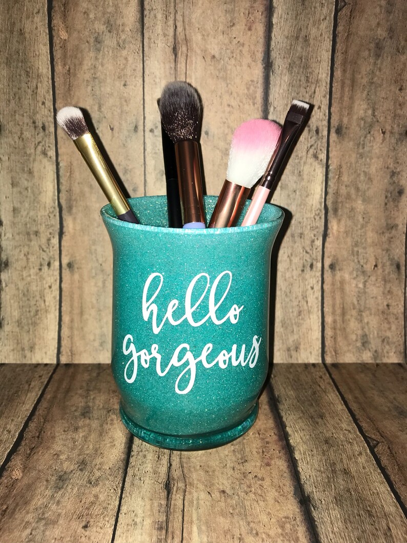Glitter Makeup Cup Glitter Brush Holder Glitter Makeup Jar Etsy