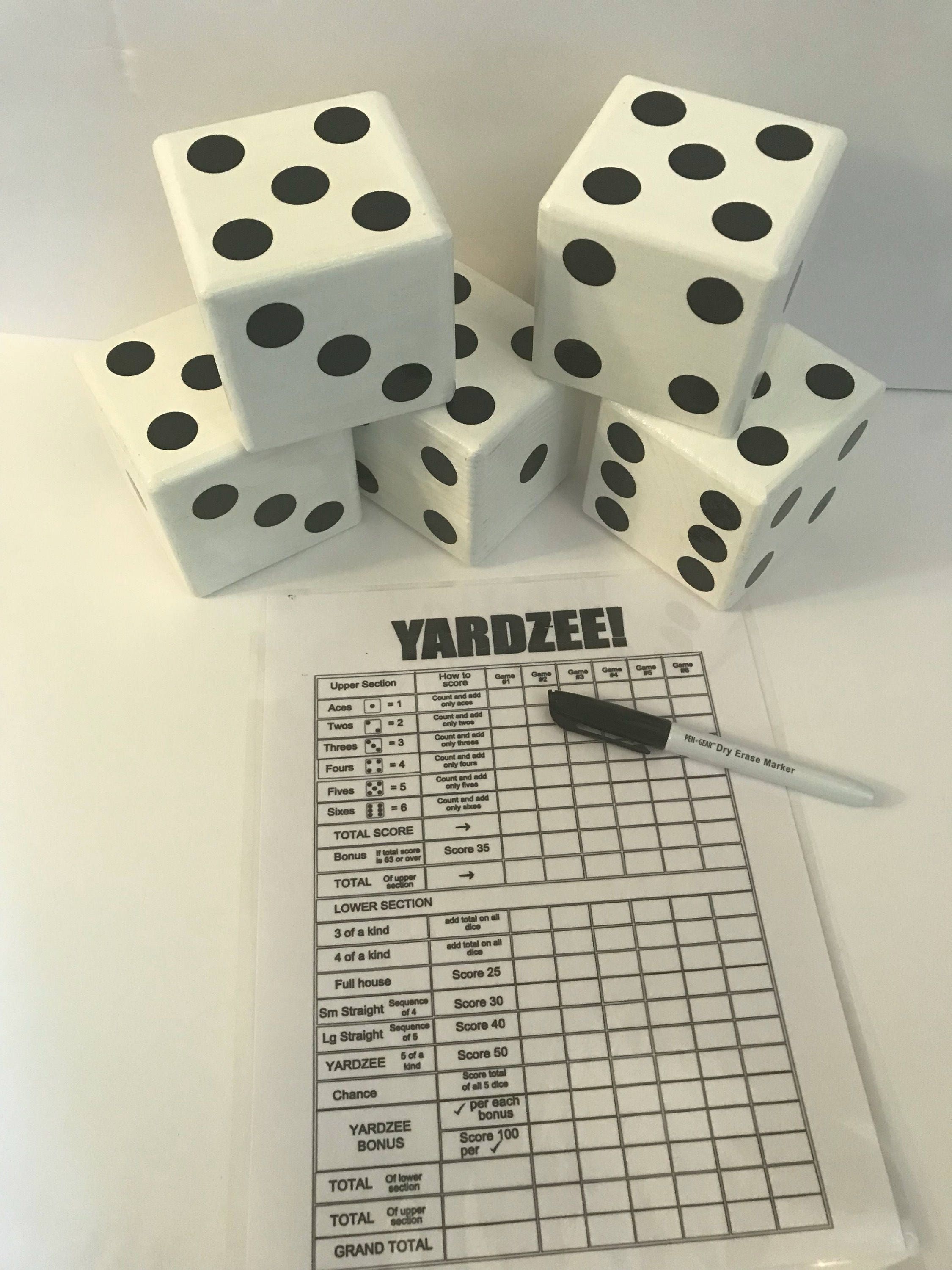 Yard Yahtzee Yardzee Yard Dice Lawn Yahtzee Yardzee Game Etsy