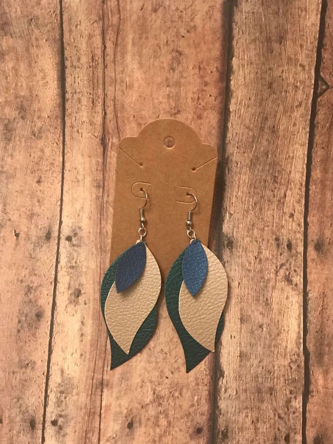 Faux Leather Earring Novelty Earrings Pebbled Leather Etsy