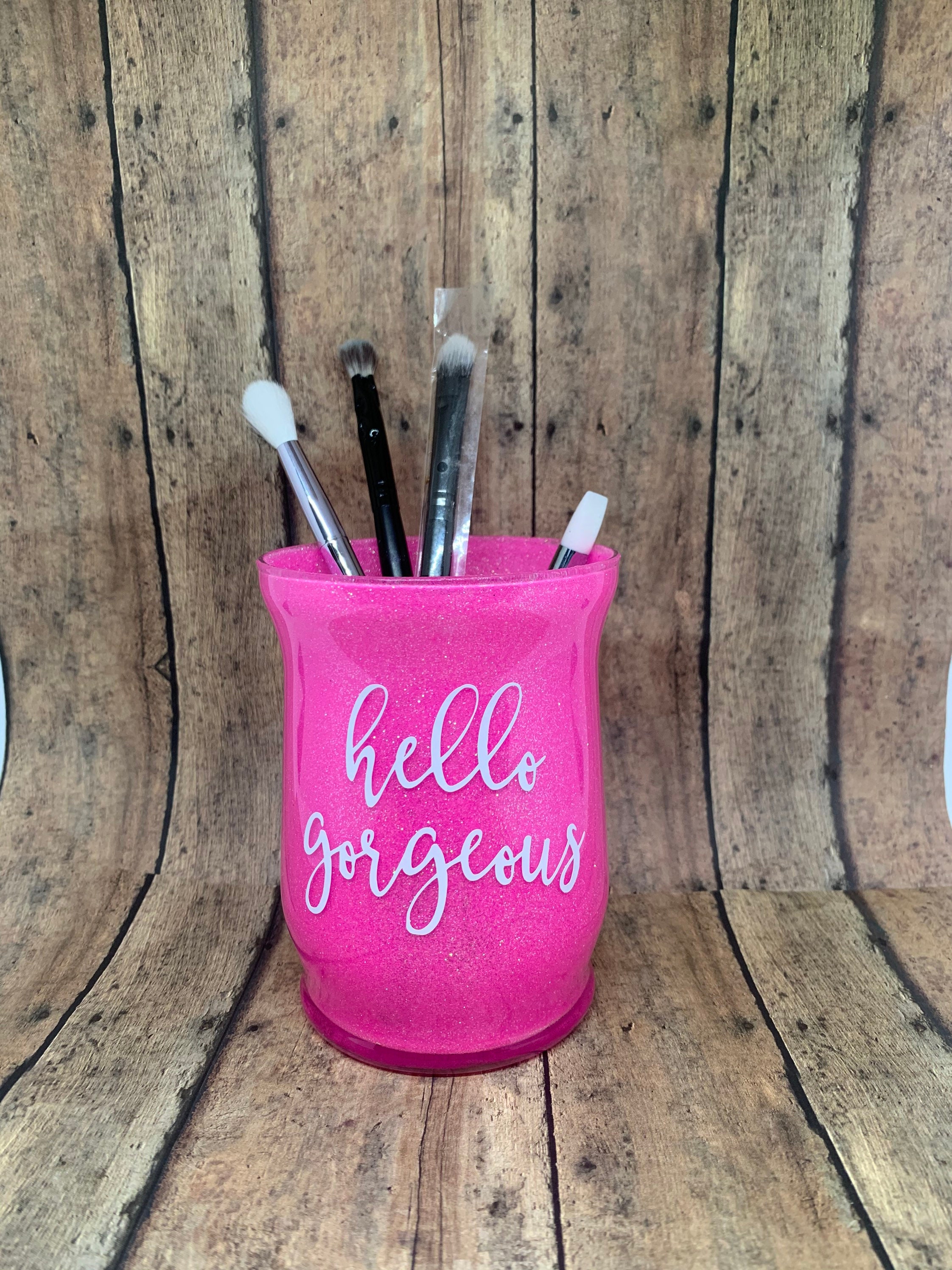 Glitter Makeup Cup Glitter Brush Holder Glitter Makeup Jar Etsy