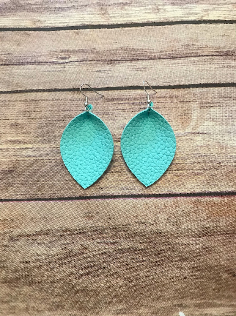 Pinched Leather Earrings Faux Leather Earrings Leather Etsy