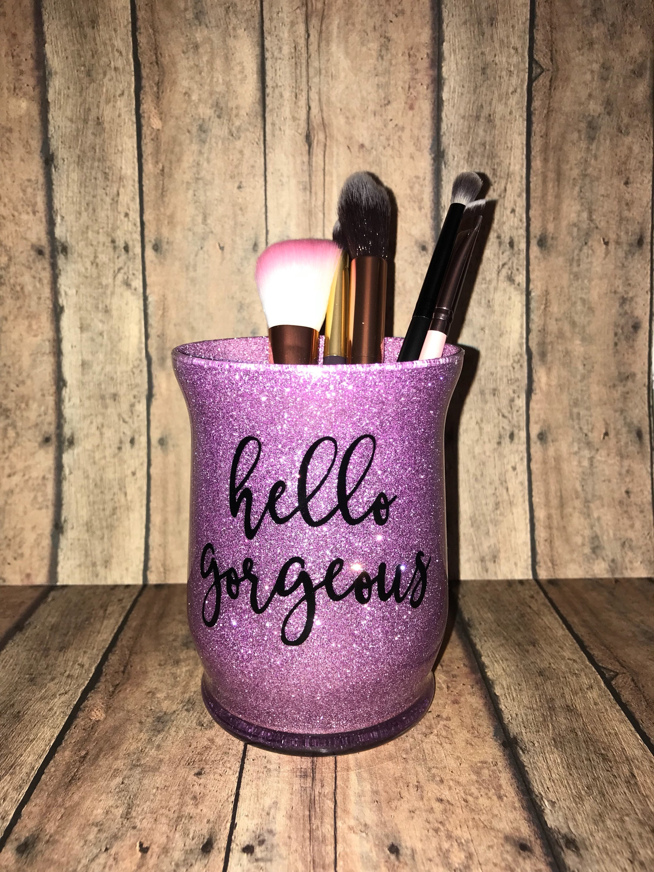 Glitter Makeup Cup Glitter Brush Holder Glitter Makeup Jar Etsy