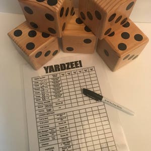 Yahtzee Score Sheet Reusable Score Card Dice Game 