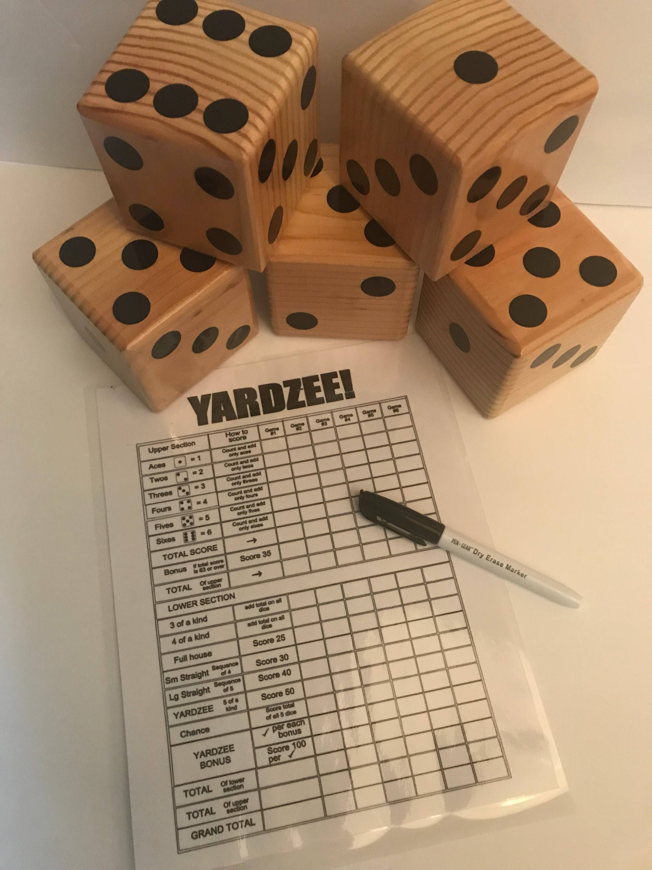 Yard Yahtzee Yardzee Yard Dice Lawn Yahtzee Yardzee Game Etsy