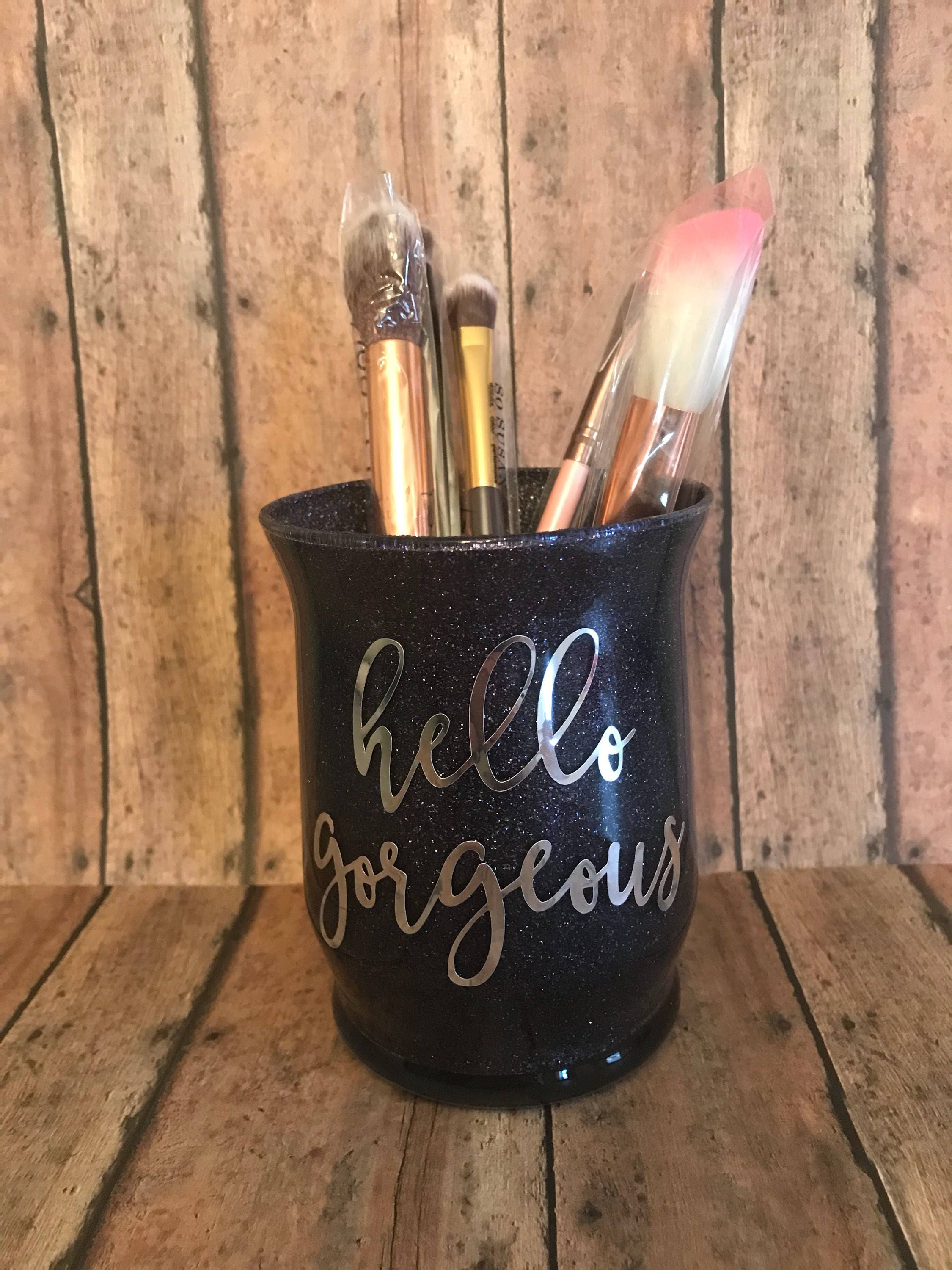 Glitter Makeup Cup Glitter Brush Holder Glitter Makeup Jar Etsy