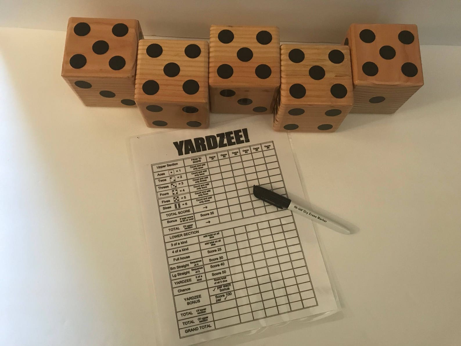 Yard Yahtzee Yardzee Yard Dice Lawn Yahtzee Yardzee Game Etsy