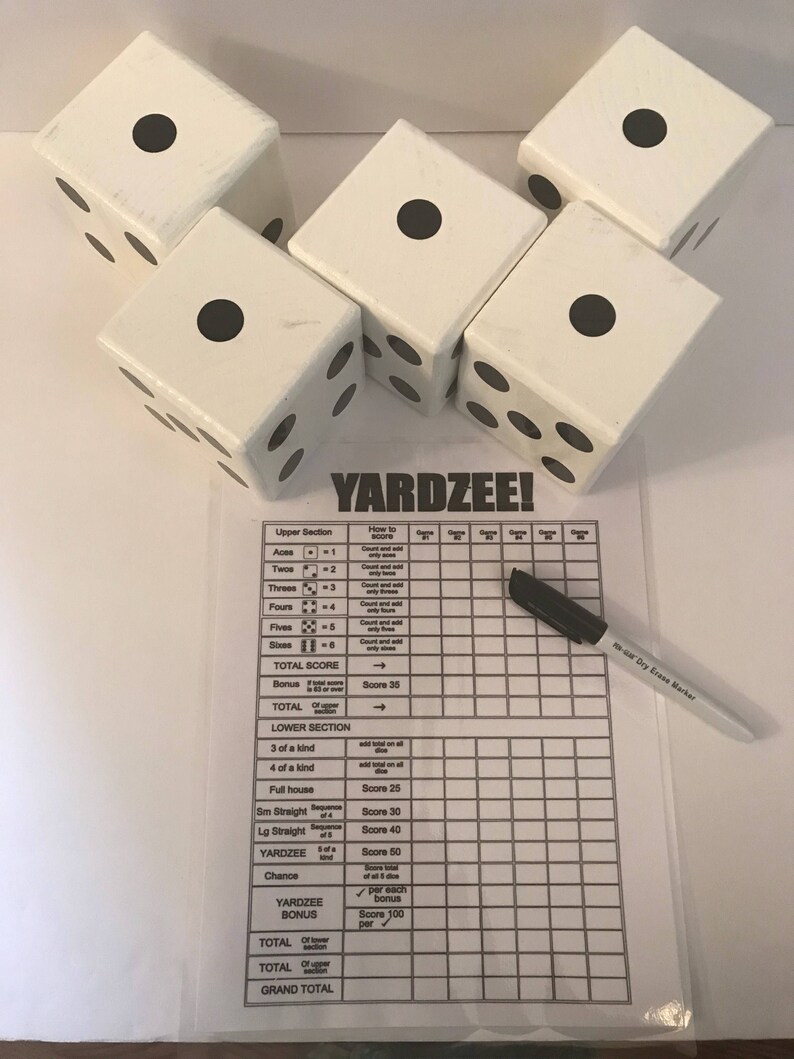 Yard Yahtzee Yardzee Yard Dice Lawn Yahtzee Yardzee Game Etsy