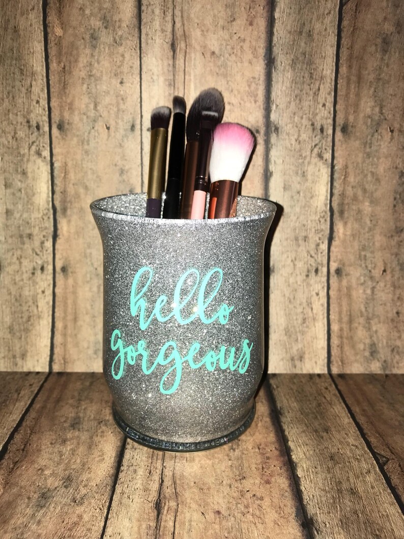 Glitter Makeup Cup Glitter Brush Holder Glitter Makeup Jar Etsy