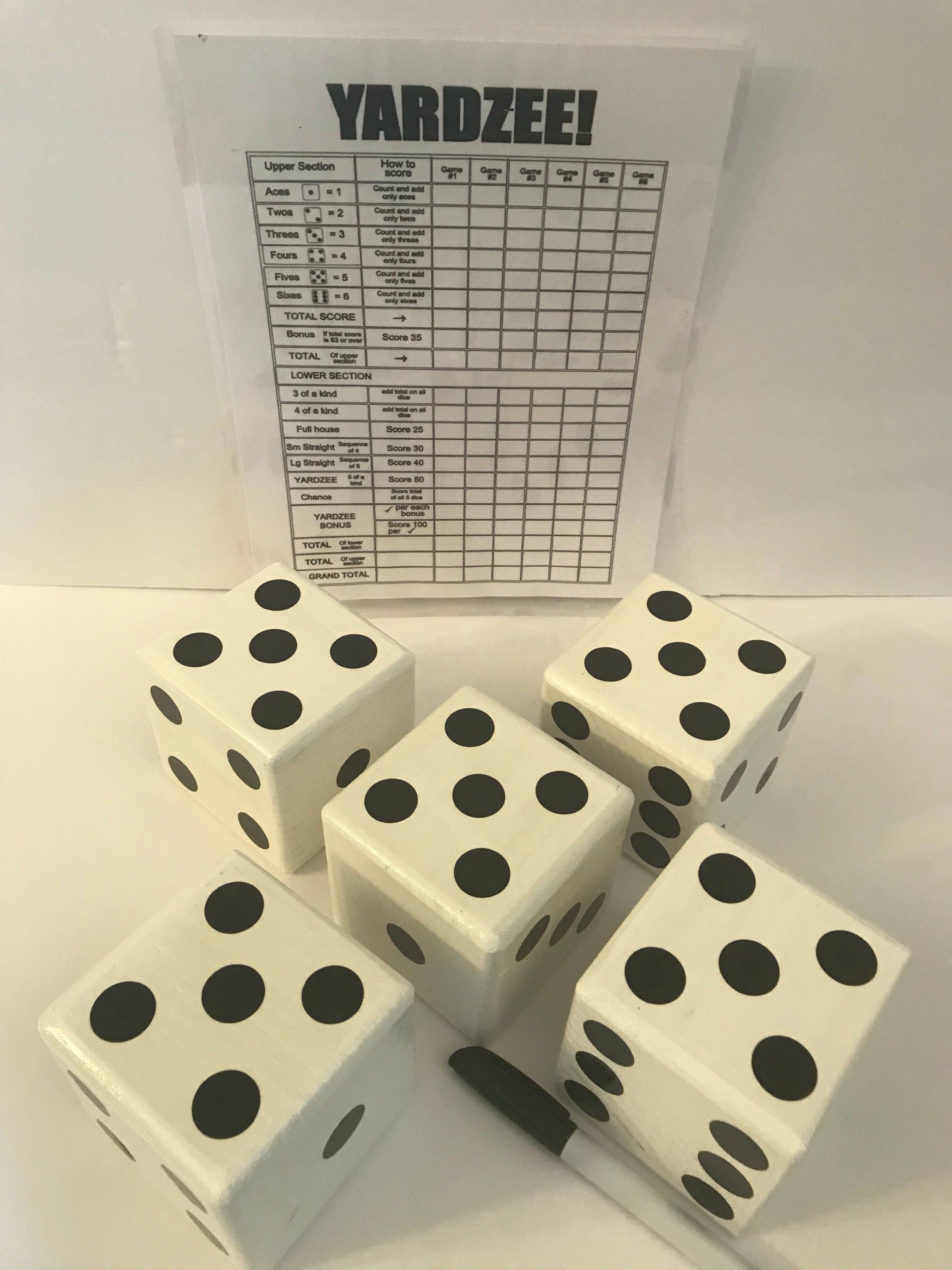 Yard Yahtzee Yardzee Yard Dice Lawn Yahtzee Yardzee Game Etsy