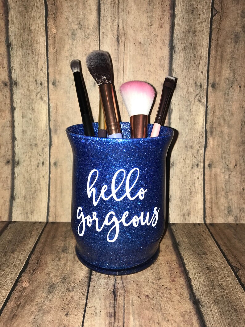 Glitter Makeup Cup Glitter Brush Holder Glitter Makeup Jar Etsy