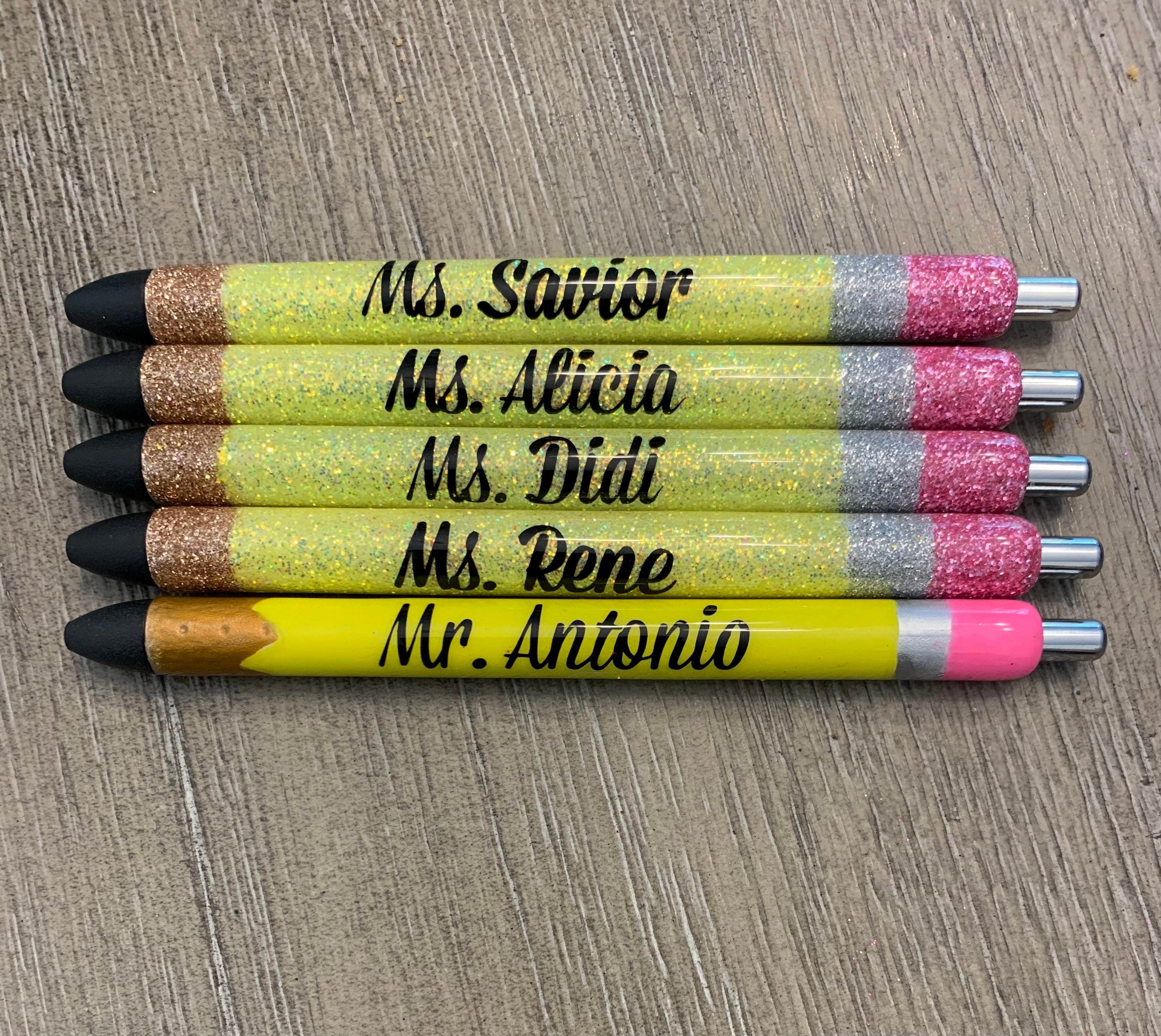 Flair Pens for Teachers Glitter Pens Ballpoint Pen Personalized Teacher  Pens Fancy Sparkly Pens Cool Gifts for Preschool Teacher