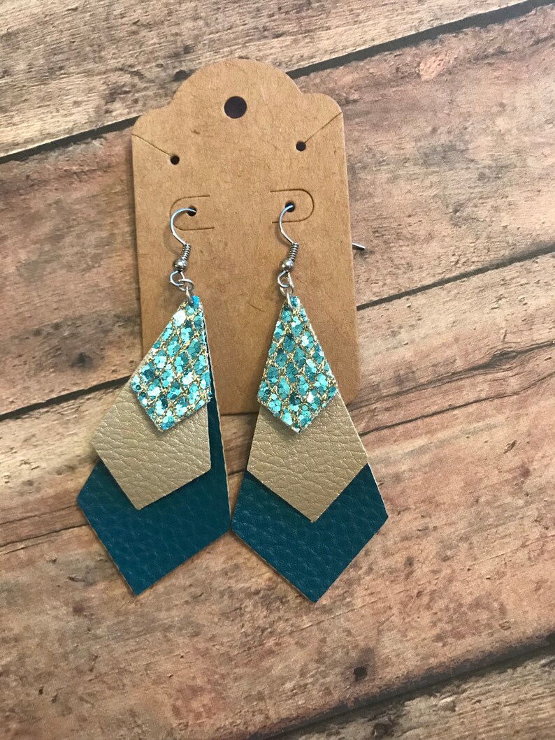 Faux Leather Earring Leather Teardrop Novelty Earrings Etsy