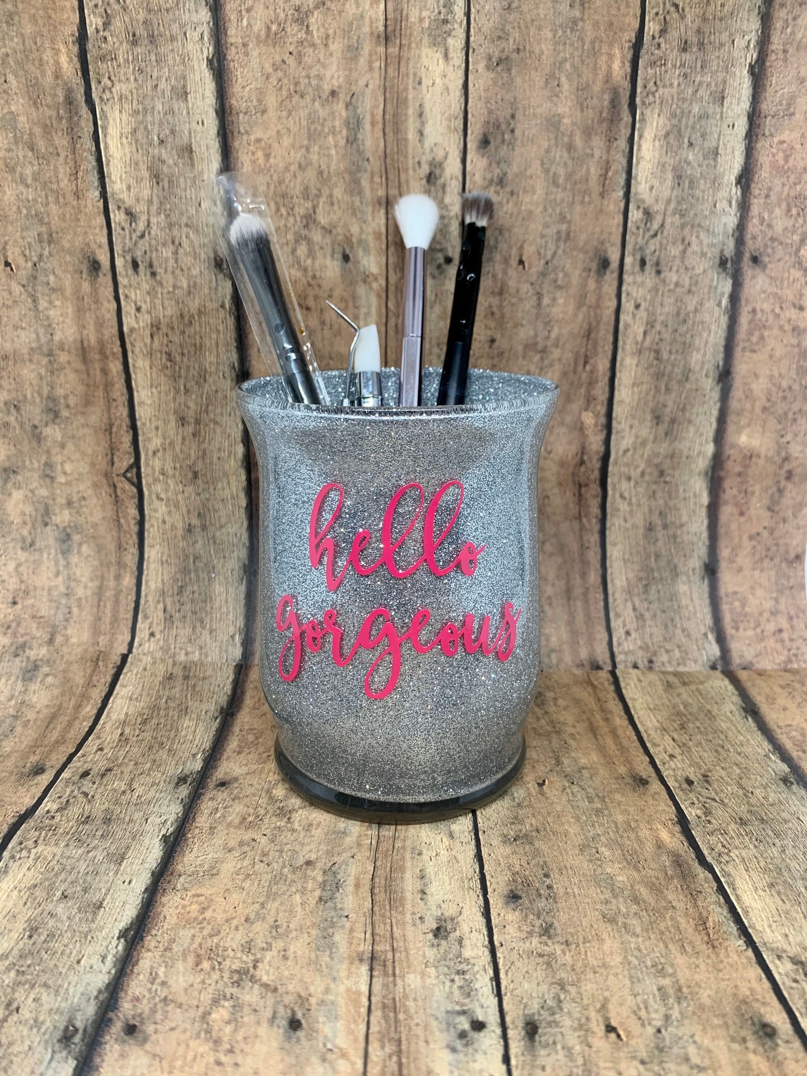Glitter Makeup Cup Glitter Brush Holder Glitter Makeup Jar Etsy