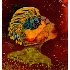 ALICE PASSING a QUTRIT to Bob Original Fine Art Giclée Print Digital Montage by Ray Neutrino