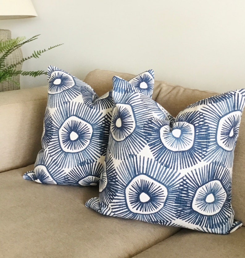Coastal Style Blue and White Cushion Covers Pillow Covers Etsy
