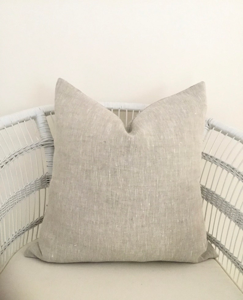 Rustic oatmeal linen cushion covers farmhouse french country Etsy