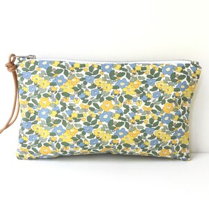 Liberty clutch cosmetics purse for make up made in Australia pretty floral bag zipper pouch handmade gift for a woman handbag organiser