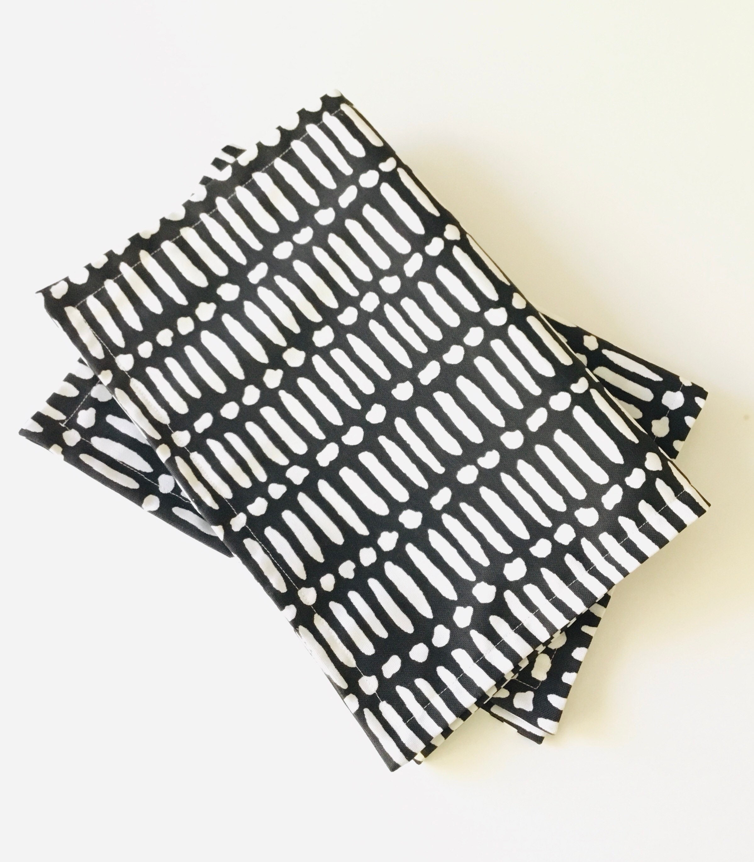Black and White Geometric Placemats Outdoor Indoor Casual Etsy