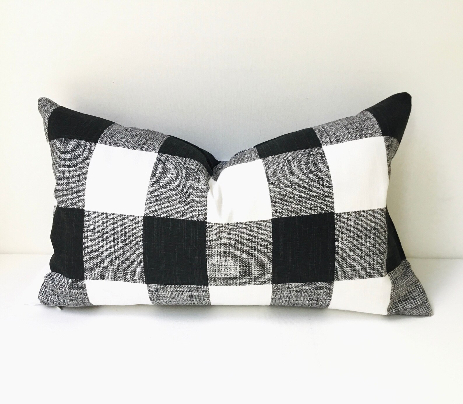 Buffalo Check Pillow Covers in Black and White Coastal Decor Etsy