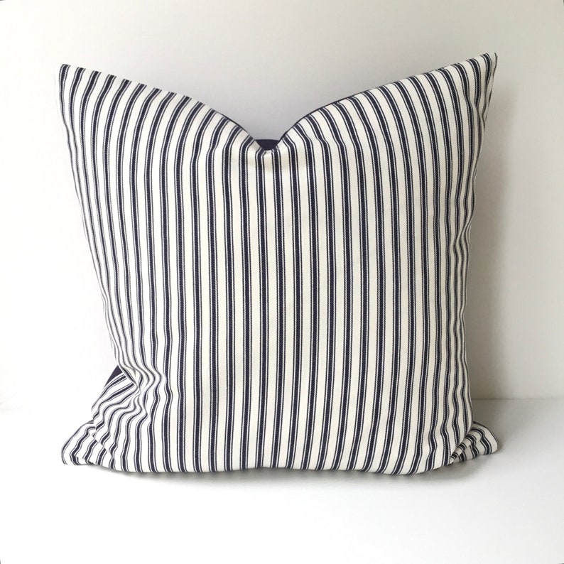 Hampton Pillow Covers, Navy Cushion Covers, Country Style Decor, Made
