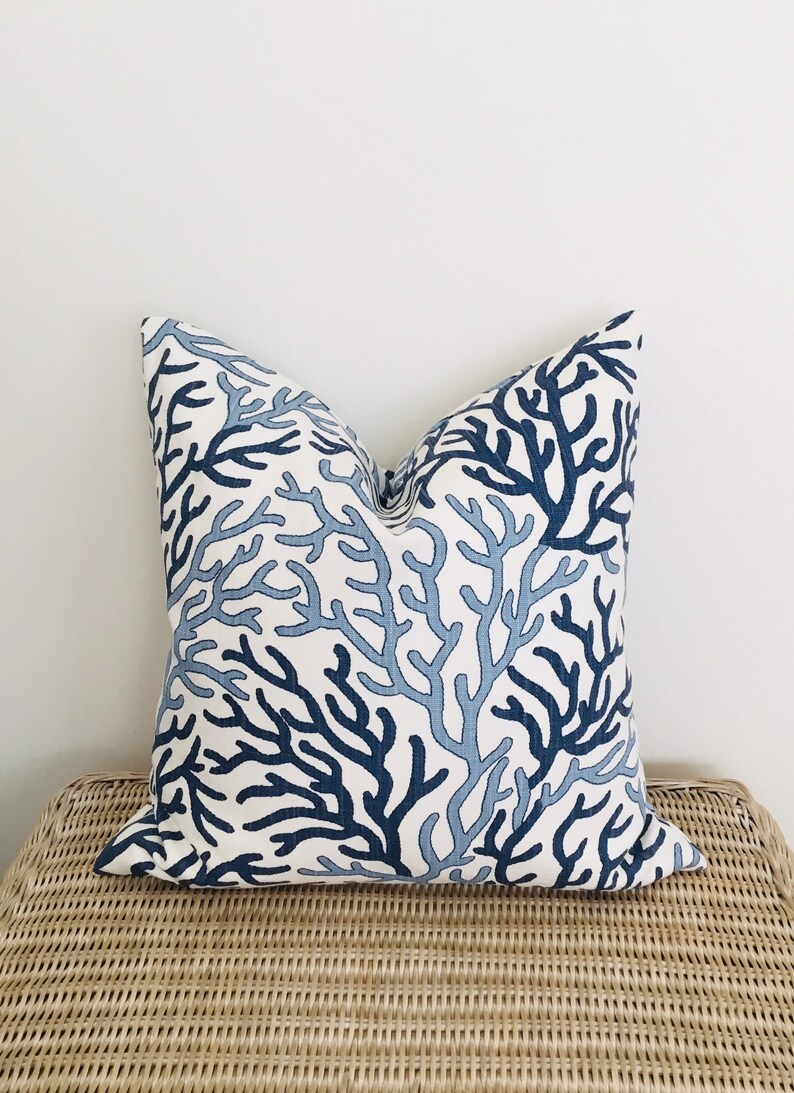 Hampton S Style Cushions Blue And White Home Decor Beach Etsy