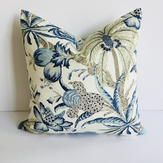 Coastal Palm Tree Linen Cushion Cover Hamptons Style French Etsy