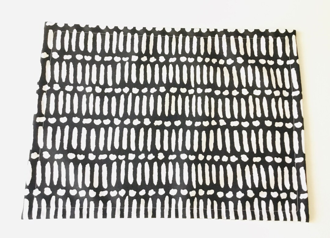 Black and White Geometric Placemats Outdoor Indoor Casual Etsy