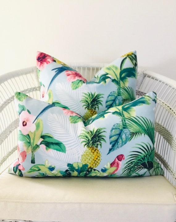 Hawaiian Style Pillow Cover Made In Australia Floral hibiscus tropical cushions Coastal Cushion