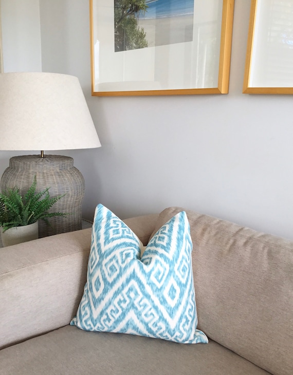 Ikat Linen Cushion Covers Hamptons Pillows Jaclyn Smith Designer