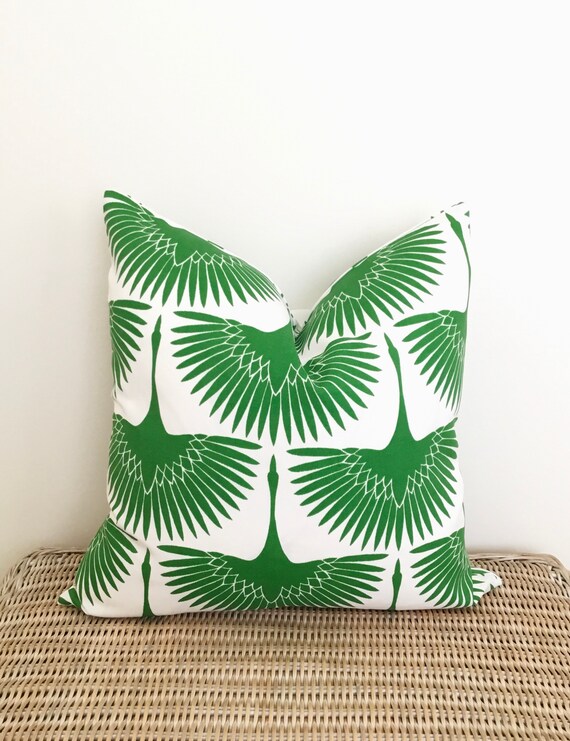 Outdoor Green and White Cushion Covers Flying Geese Pillow Etsy
