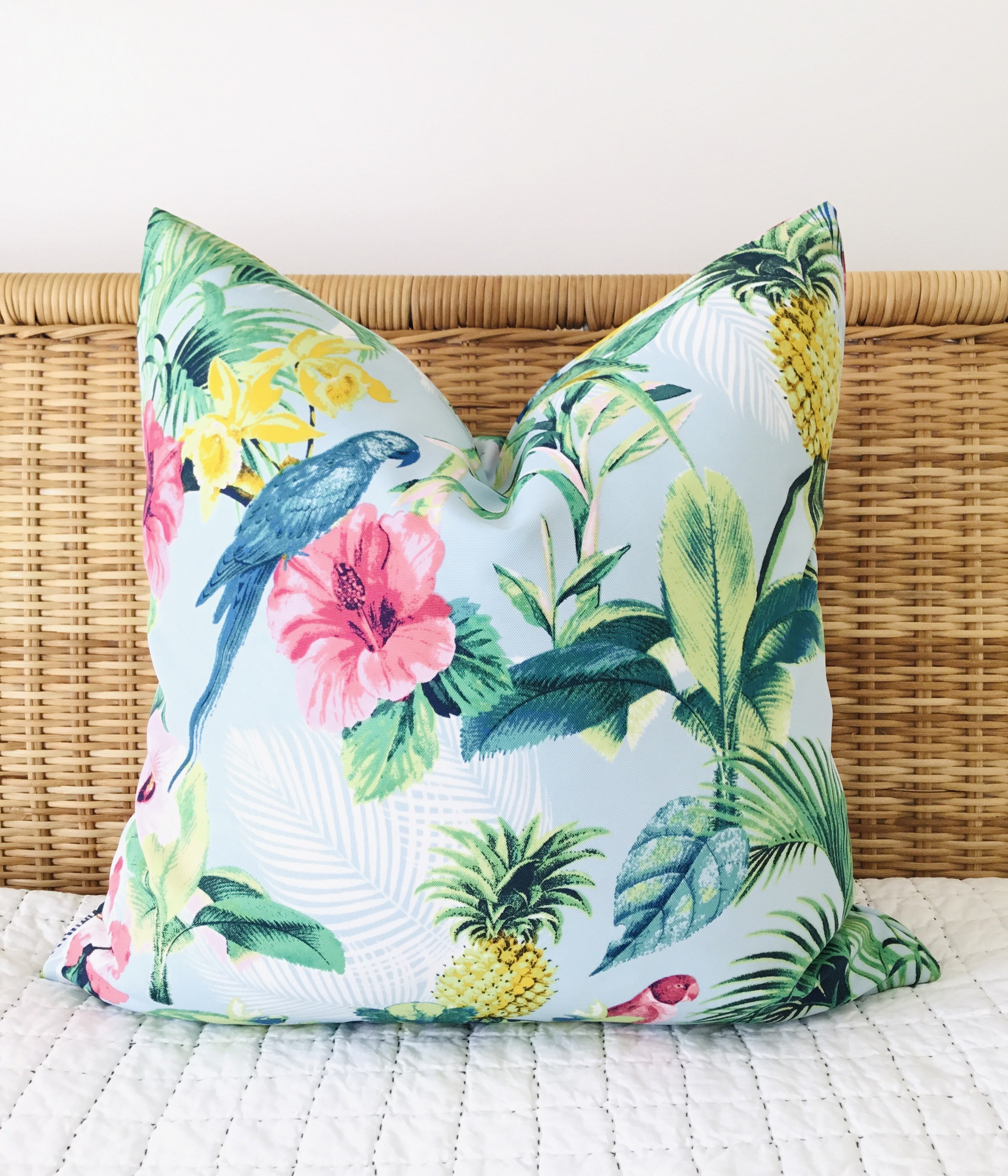 Hawaiian Style Pillow Cover Made In Australia Floral hibiscus tropical cushions Coastal Cushion
