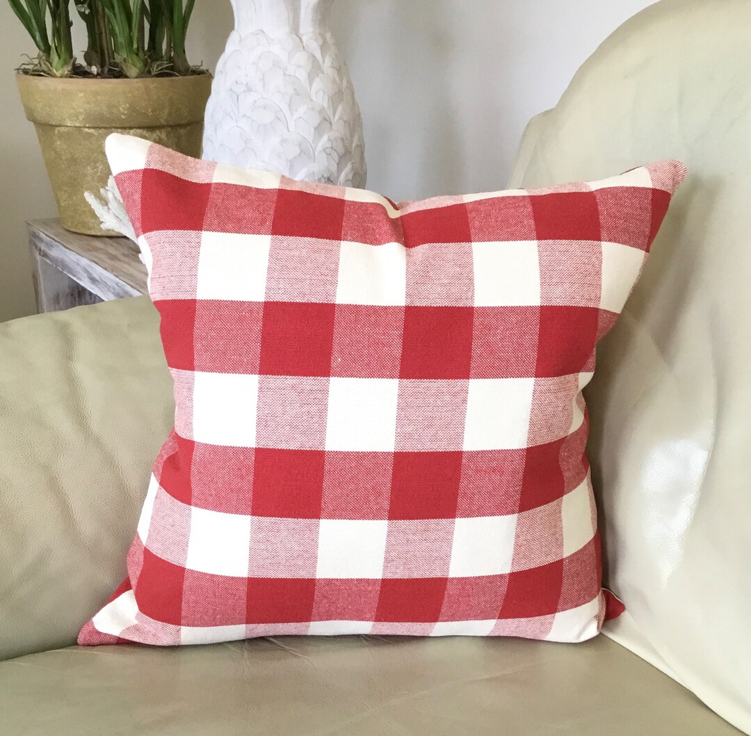 Red Check Cushion Covers Buffalo Check Pillow Covers Boys Etsy Australia