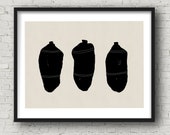 Minimalist Abstract Big Black Shapes, Black Vases, Minimal Greek Amphoras, Modern Printable Black and White Wall Art, Living Room Art,
