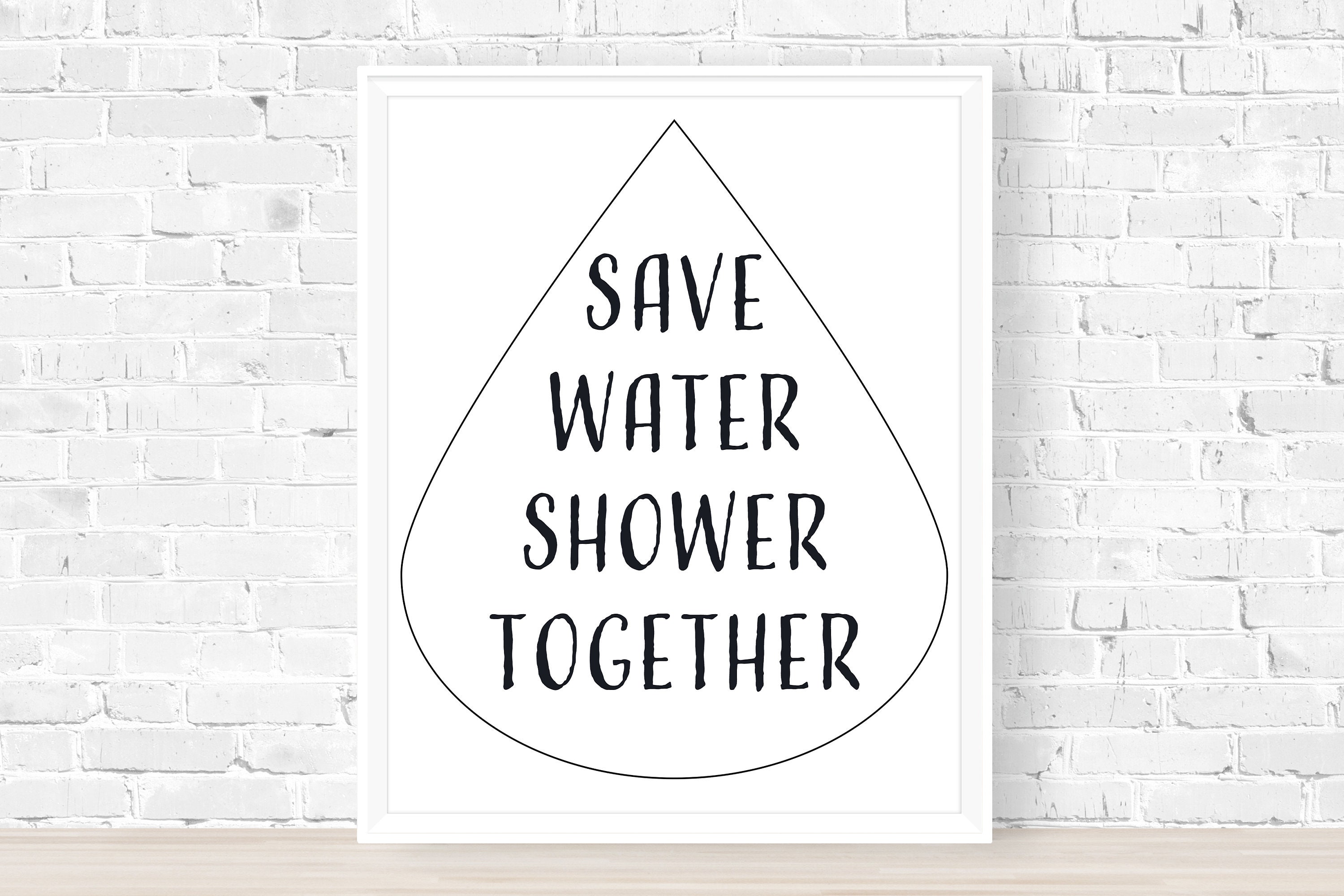 Save water shower together Instant Printable Digital Etsy
