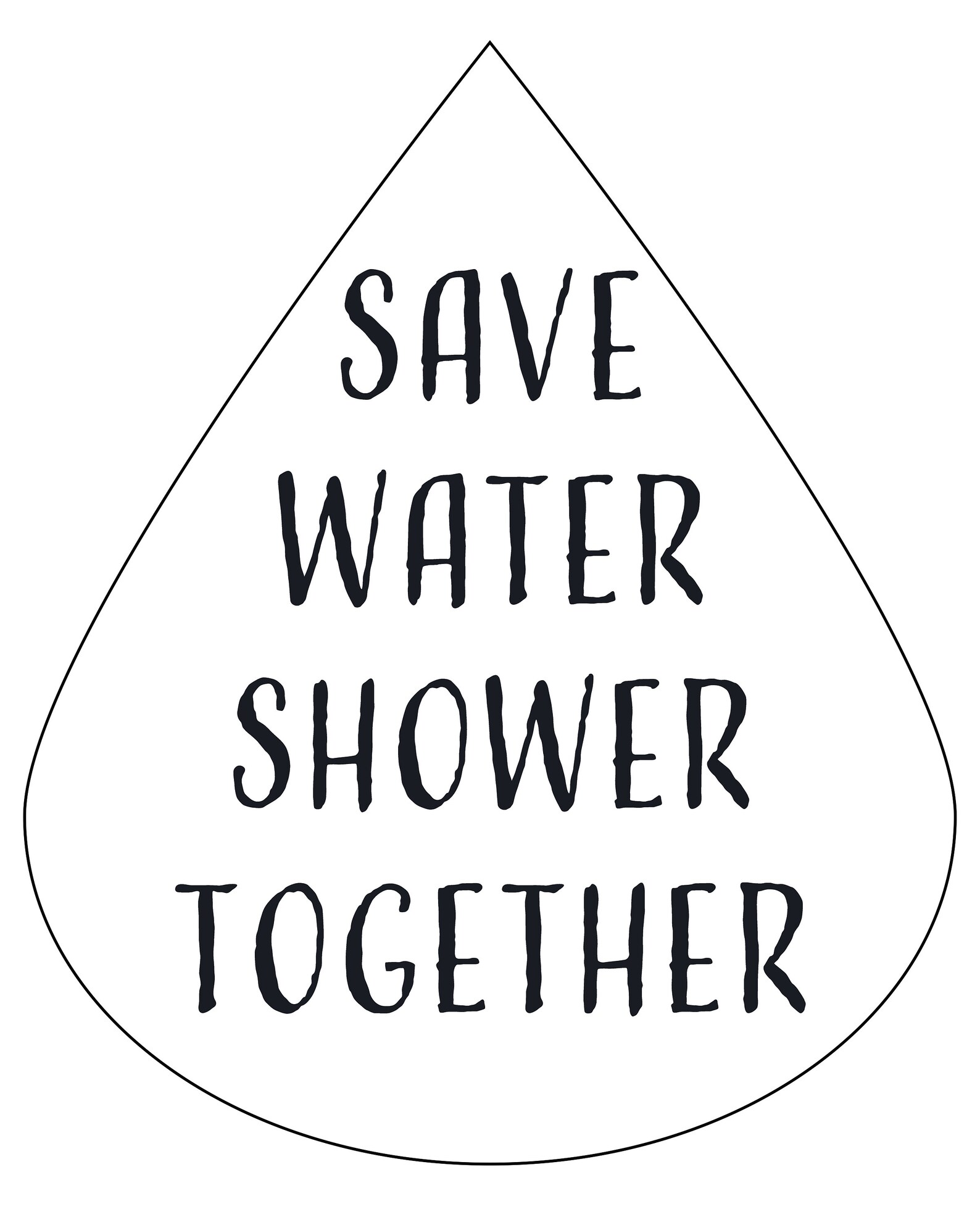 Save water shower together Instant Printable Digital Etsy