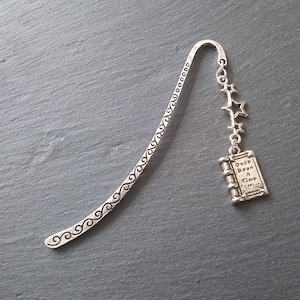 Once Upon a Time Silver Shooting Star Charm Fairytale Story Book Small Silver Plated Bookmark