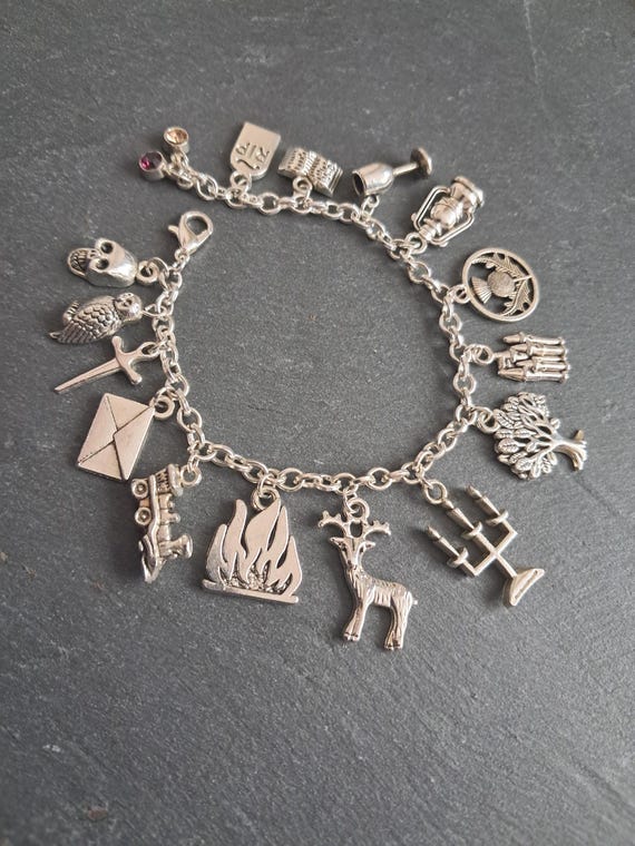 The Traitors Inspired Silver Plated Charm Bracelet Gameshow Novelty Jewellery