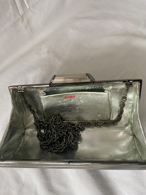 Vintage 80’s/90’s Rodo dark pewter metal clutch &… - image 7