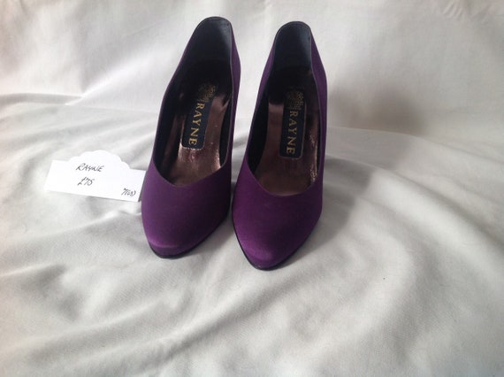 Vintage Rayne purple amethyst satin court shoes s… - image 3