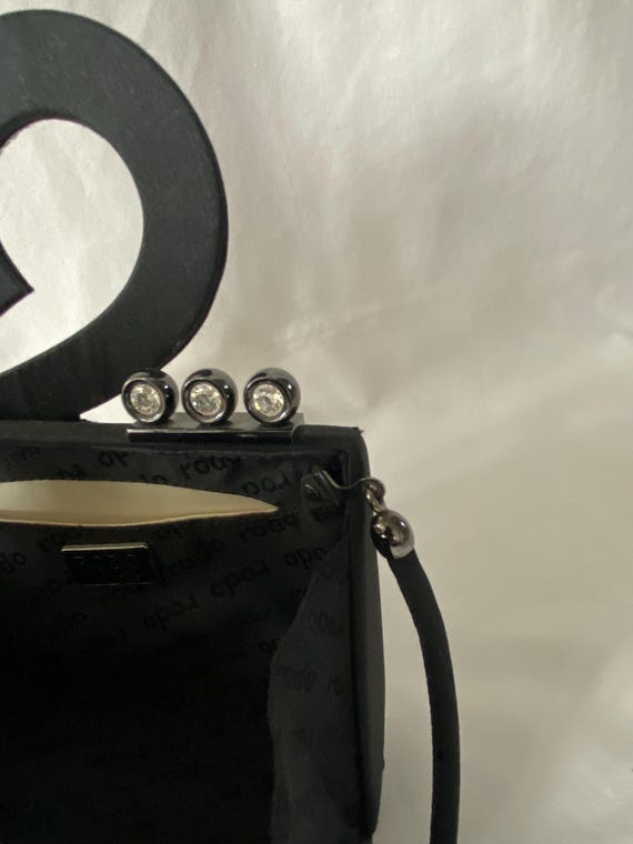 Rodo black satin structured statement bag with cu… - image 6